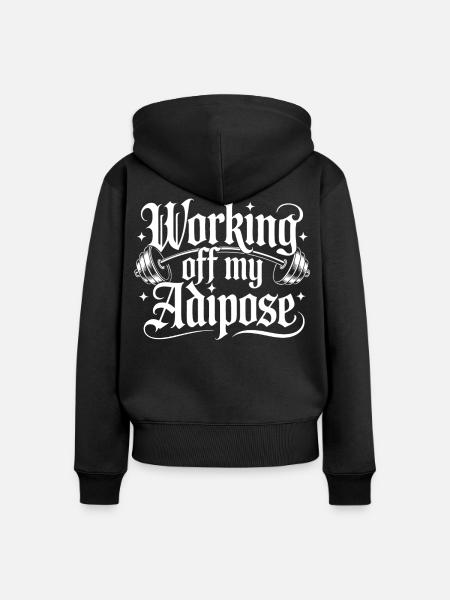 Workout Design mit Hantel - Frauen Premium Bio Zip Hoodie - Schwarz