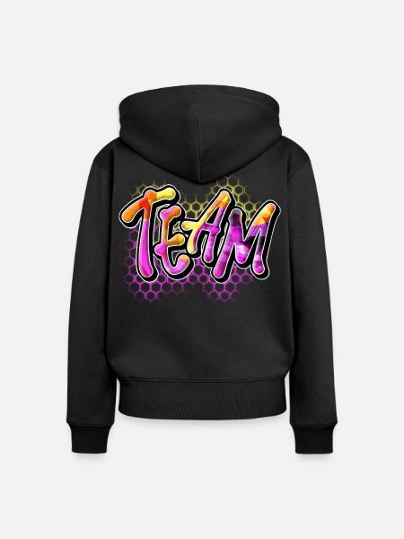 Team - Frauen Premium Bio Zip Hoodie - Schwarz
