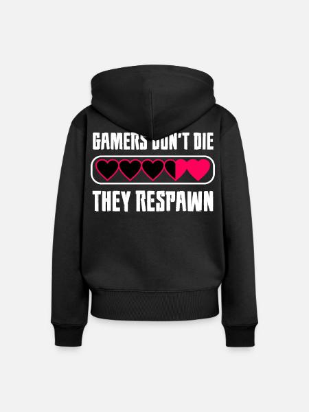 Gamer Herz Botschaft - Frauen Premium Bio Zip Hoodie - Schwarz