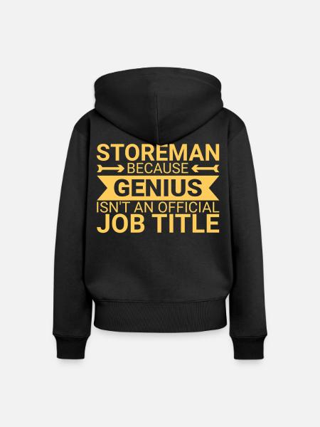 Storeman Genius - Frauen Premium Bio Zip Hoodie - Schwarz
