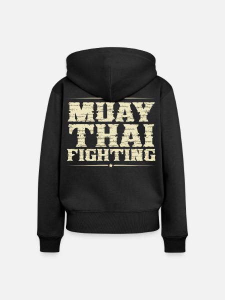 Muay Thai - Frauen Premium Bio Zip Hoodie - Schwarz