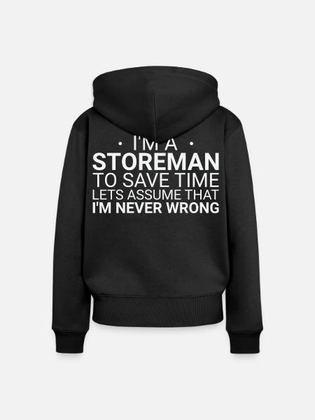 Storeman Never Wrong - Frauen Premium Bio Zip Hoodie - Schwarz