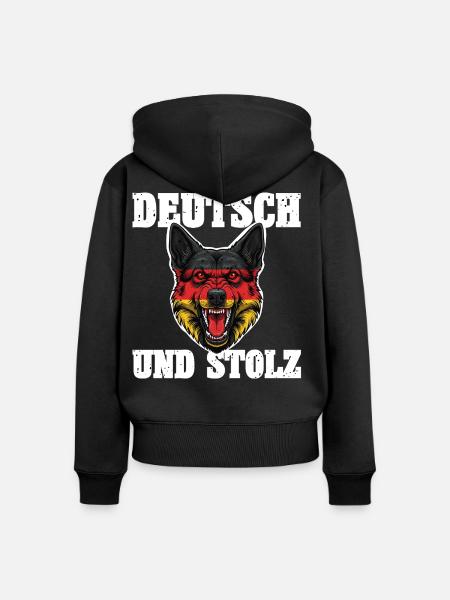 Deutscher Schäferhund - Frauen Premium Bio Zip Hoodie - Schwarz