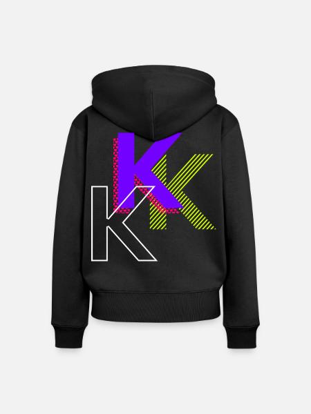 k - Graffiti Design - Frauen Premium Bio Zip Hoodie - Schwarz