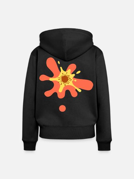 Farbklecks-Splatter Orange-Gelb - Frauen Premium Bio Zip Hoodie - Schwarz