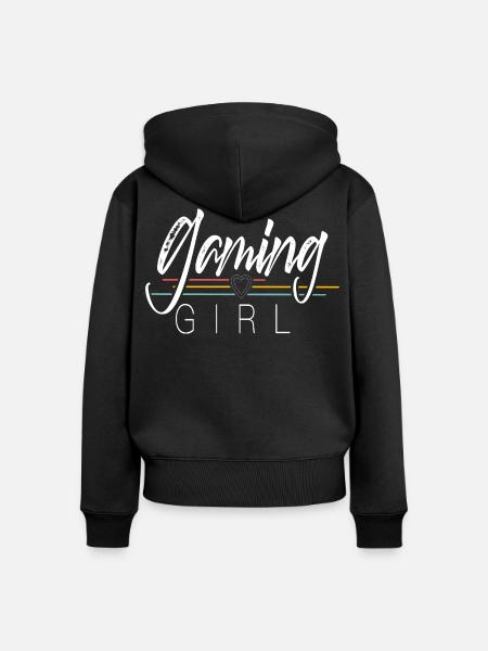 Gaming Girl - Frauen Premium Bio Zip Hoodie - Schwarz