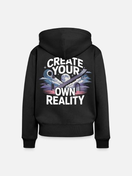 Eigene Realität Gestalten - Frauen Premium Bio Zip Hoodie - Schwarz