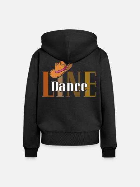 LineDance Cowboy Hut - Frauen Premium Bio Zip Hoodie - Schwarz