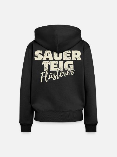 Sauerteig Flüsterer - Frauen Premium Bio Zip Hoodie - Schwarz