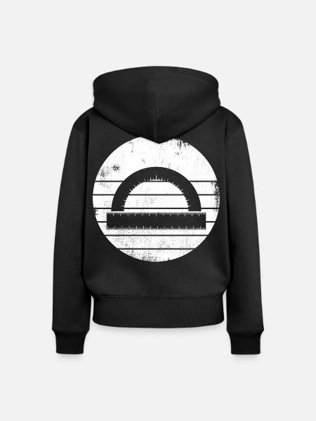 Halbkreiswinkelmesser - Frauen Premium Bio Zip Hoodie - Schwarz