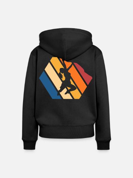 Dynamische Streetdance Silhouette - Frauen Premium Bio Zip Hoodie - Schwarz