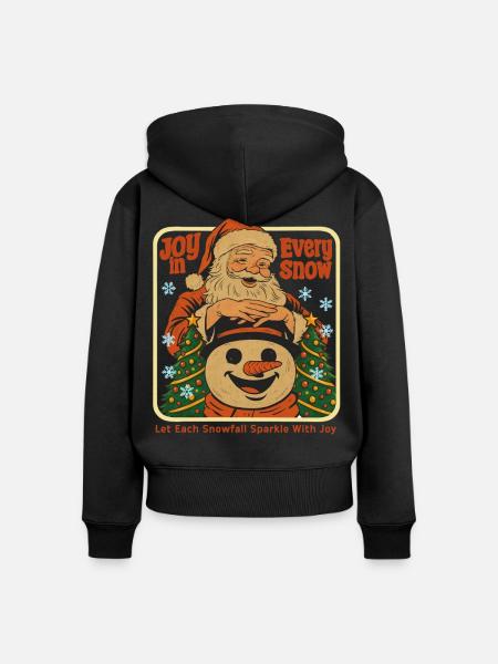 Freude in jedem Schnee - Frauen Premium Bio Zip Hoodie - Schwarz