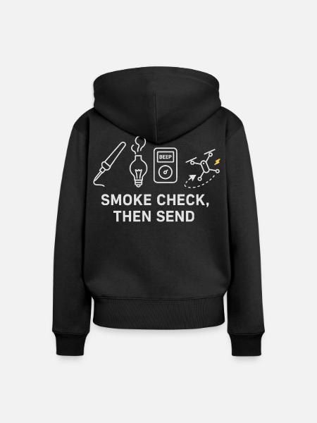 Rauchkontrolle Vor Abflug Motiv - Frauen Premium Bio Zip Hoodie - Schwarz