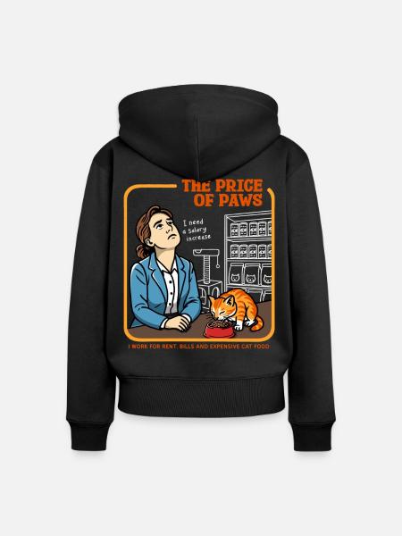 Der Preis der Pfoten - Frauen Premium Bio Zip Hoodie - Schwarz