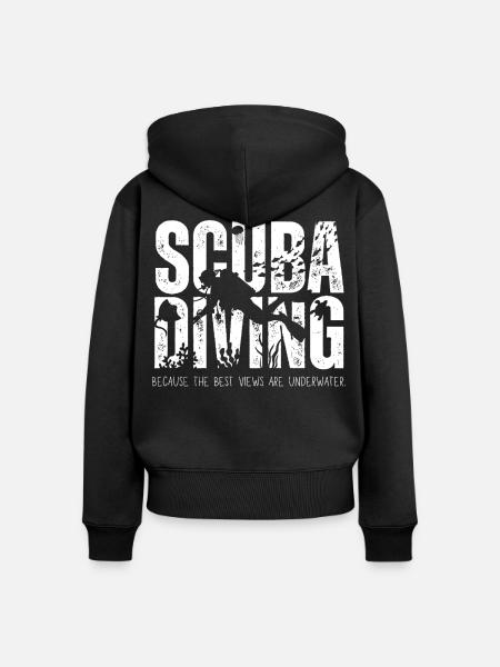 Tauchen Unterwasseransichten - Frauen Premium Bio Zip Hoodie - Schwarz