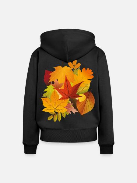 Herbstlaub - Frauen Premium Bio Zip Hoodie - Schwarz
