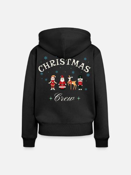 Rentier Geschenkidee für festliche Stimmung - Frauen Premium Bio Zip Hoodie - Schwarz