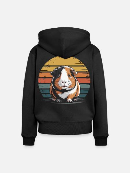 Meerschweinchen, süß - Frauen Premium Bio Zip Hoodie - Schwarz