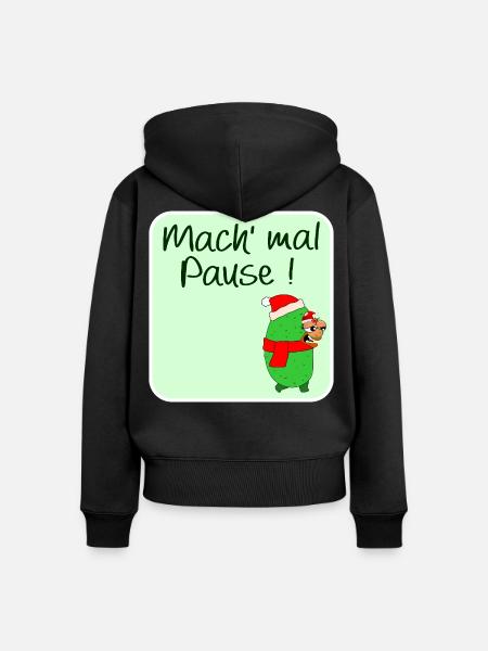 WEIHNACHTSPAUSE GEWÜRZGURKE WEIHNACHTSMANN - Frauen Premium Bio Zip Hoodie - Schwarz