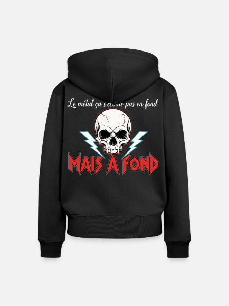 Metal-Musik auf Hochtouren - Frauen Premium Bio Zip Hoodie - Schwarz