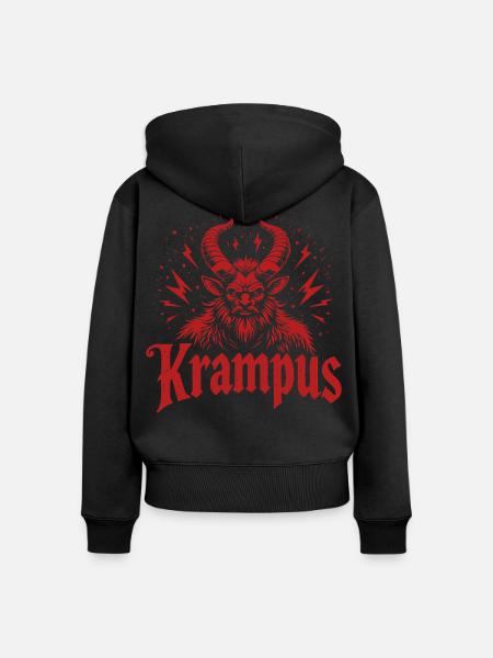 Krampus - Frauen Premium Bio Zip Hoodie - Schwarz