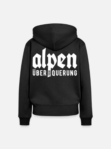 Alpen Überquerung 2026 - Wandern - Frauen Premium Bio Zip Hoodie - Schwarz