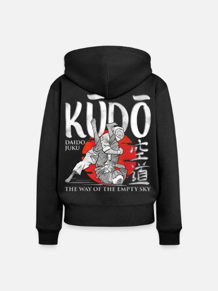 Kudo - Kampfsport - Frauen Premium Bio Zip Hoodie - Schwarz