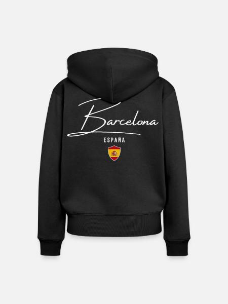 Barcelona, Spanien, elegantes Design - Frauen Premium Bio Zip Hoodie - Schwarz