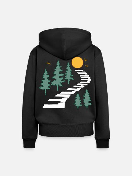 Der musikalische Weg - Frauen Premium Bio Zip Hoodie - Schwarz