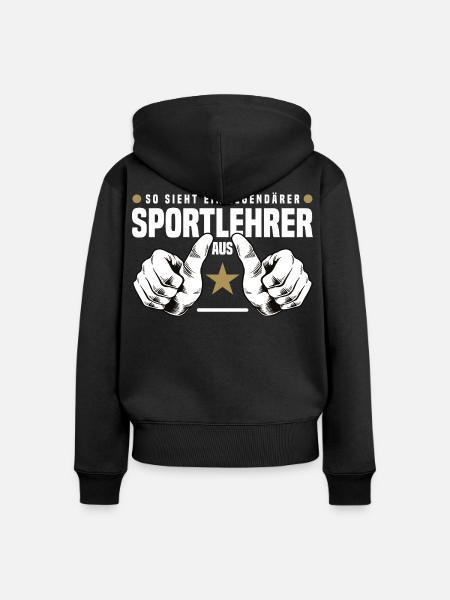 Sportlehrer - Frauen Premium Bio Zip Hoodie - Schwarz
