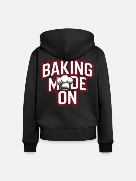 Backen Modus An - Kochhut Design - Frauen Premium Bio Zip Hoodie - Schwarz