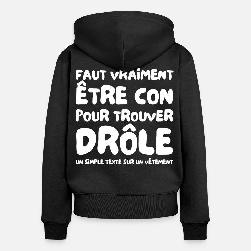 A text that makes a difference - Women's Premium Organic Zip Hoodie - black