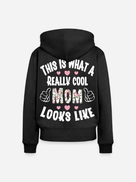 Mama - Frauen Premium Bio Zip Hoodie - Schwarz
