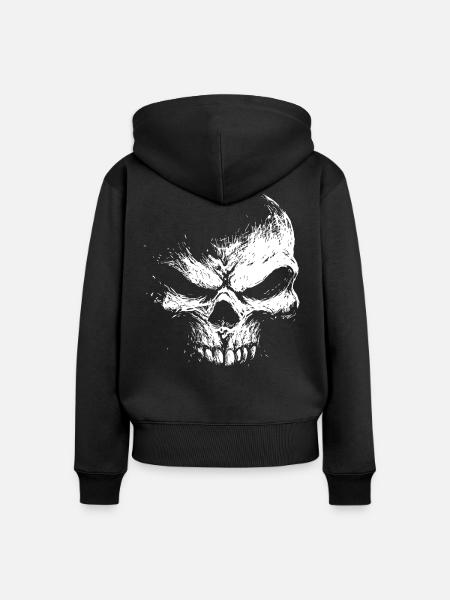 Evil Skull – Dark Grinning Beast - Frauen Premium Bio Zip Hoodie - Schwarz