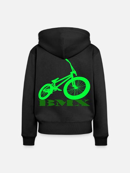BMX Rad - Frauen Premium Bio Zip Hoodie - Schwarz