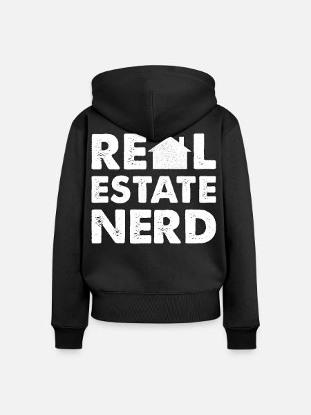 RealEstate Nerd - Frauen Premium Bio Zip Hoodie - Schwarz