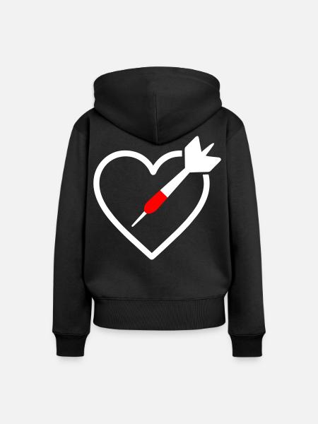 Herzpfeile – Präzisionsliebhaber-Design - Frauen Premium Bio Zip Hoodie - Schwarz