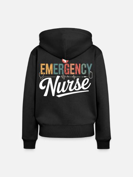 Notfallpflegerin Emergency Design - Frauen Premium Bio Zip Hoodie - Schwarz