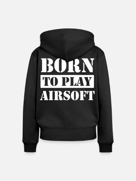 Born to Play Airsoft - Frauen Premium Bio Zip Hoodie - Schwarz
