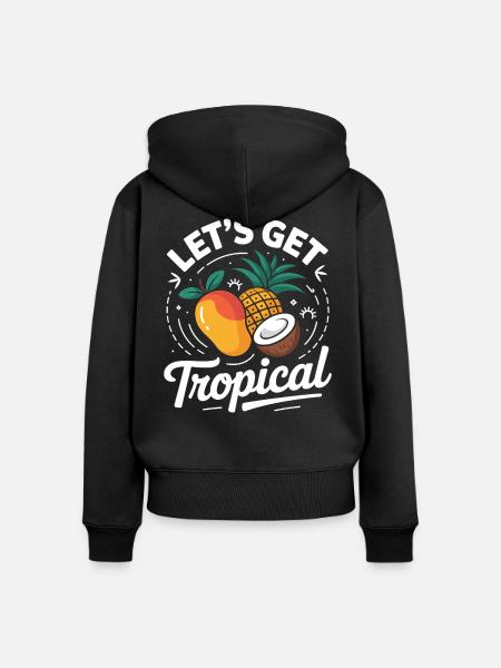 Let´s Get Tropical  - Frauen Premium Bio Zip Hoodie - Schwarz