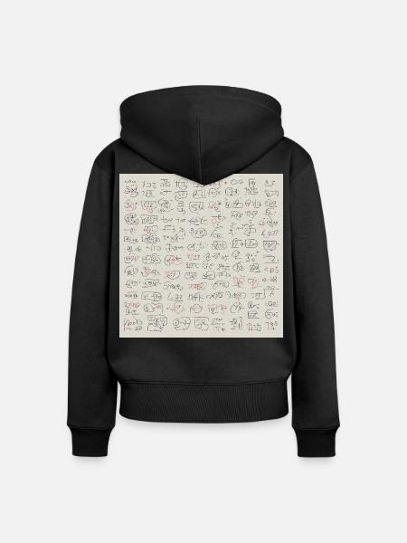Neue abstrakte Sprache - Frauen Premium Bio Zip Hoodie - Schwarz