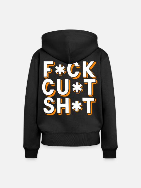 Schimpfwörter Zensierter Text - Frauen Premium Bio Zip Hoodie - Schwarz
