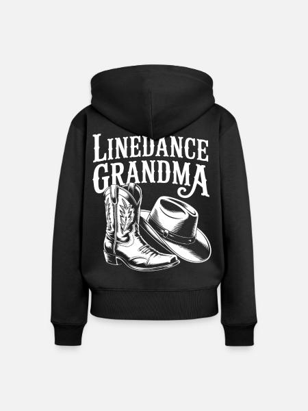 LineDance Großmama Boots - Frauen Premium Bio Zip Hoodie - Schwarz