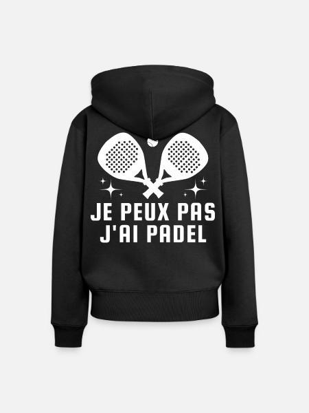 Ich kann kein Padel haben - Frauen Premium Bio Zip Hoodie - Schwarz