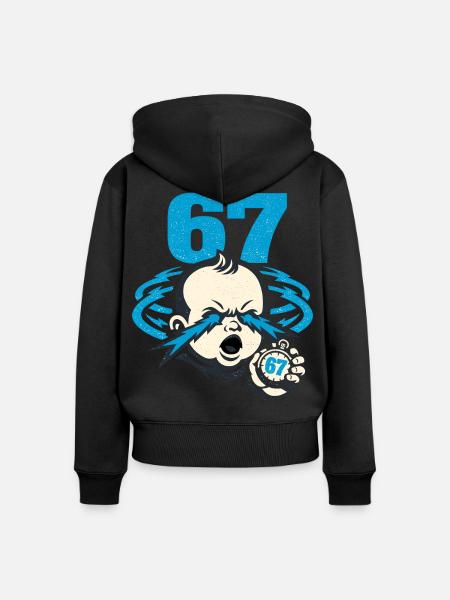 67 six seven - gen z - Frauen Premium Bio Zip Hoodie - Schwarz