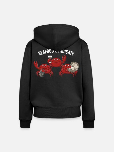 Seafood Syndicate Krabben Mafia - Frauen Premium Bio Zip Hoodie - Schwarz
