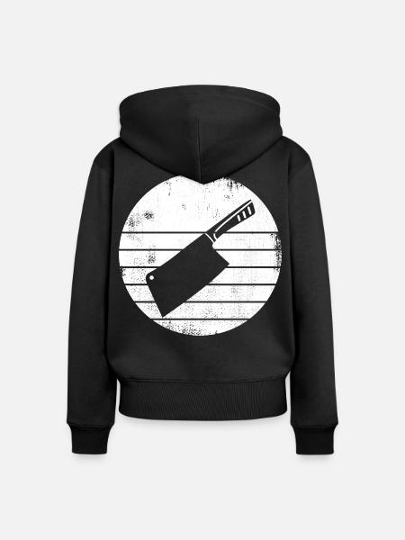 Hackmesser - Frauen Premium Bio Zip Hoodie - Schwarz