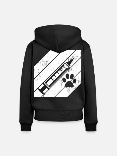 Tierarzt Spritze - Frauen Premium Bio Zip Hoodie - Schwarz
