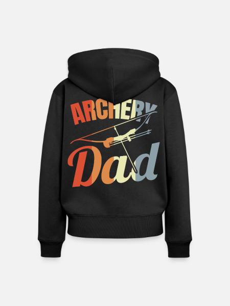 Bogenschütze Vater - Frauen Premium Bio Zip Hoodie - Schwarz