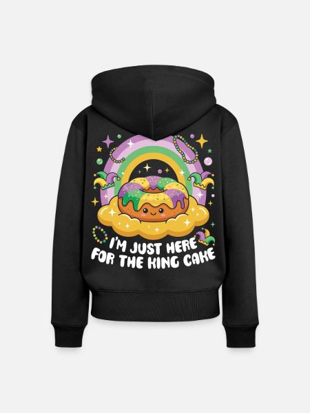 King Cake Mardi Gras Kawaii - Frauen Premium Bio Zip Hoodie - Schwarz